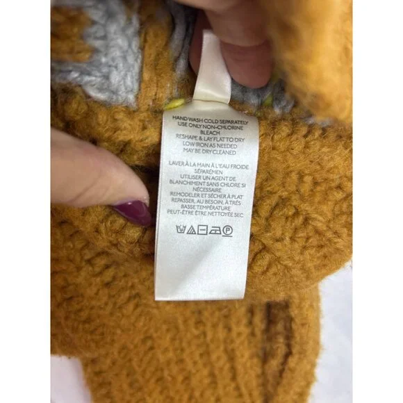 Free People Cropped Sweater Cozy Alpine Mock Neck Alpaca Wool Blend Size S - Picture 9 of 12